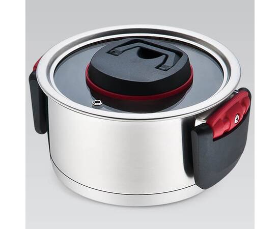 Каструля 22 см 4,2 л зі складними ручками Maestro (MR3530-22), Тип: каструля, Об'єм: 4,2 л, Колір: срібний, зображення 2