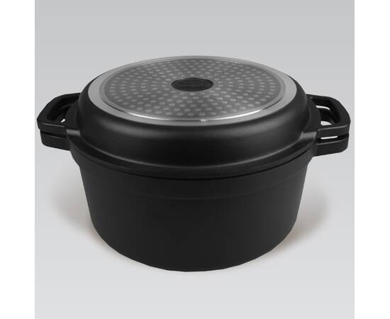 Каструля Maestro із кришкою-сковородою гриль 4,5 л (MR4124), Тип: каструля, Об'єм: 4,5 л, Колір: чорний, зображення 2