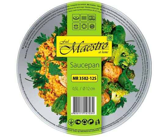 Ковш 12 см, 0,5 л Maestro (MR3502-12S), Тип: ковш, Объем: 0,5 л, Цвет: серебряный, изображение 2