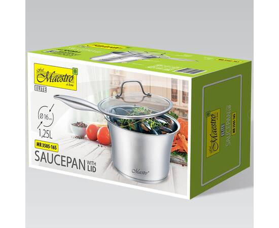 Ковш 16 см, 1,25 л Maestro (MR3505-16S), Тип: ковш, Объем: 1,25 л, Цвет: серебряный, изображение 3