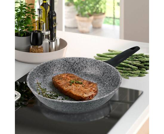 Сковорода ГРАНИТ индукционная 24 см Maestro (MR1210-24N), Цвет: серый, Тип: сковорода, Форма: круглая, Диаметр (см): 24, изображение 2