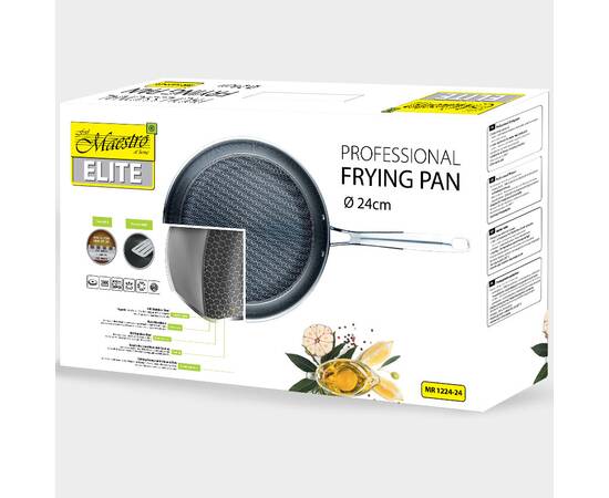 Сковорода профессиональная Maestro Non-stick Coating 24 см (MR1224-24), Цвет: серебряный, Тип: сковорода, Форма: круглая, Диаметр (см): 24, изображение 2