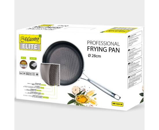 Сковорода профессиональная Maestro Non-stick Coating 28 см (MR1224-28), Цвет: серебряный, Тип: сковорода, Форма: круглая, Диаметр (см): 28, изображение 2