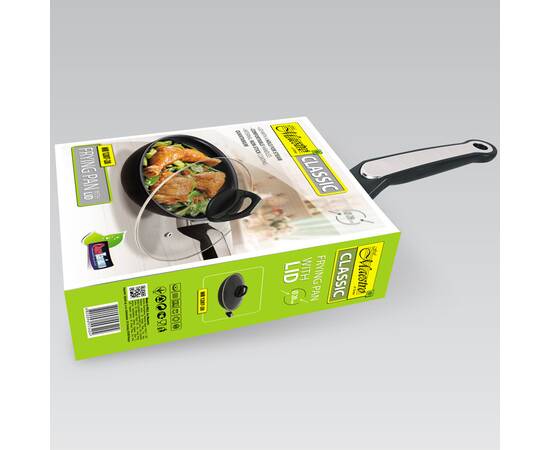 Сковорода з кришкою 22 см індукційна Maestro (MR1207-22), Колір: чорний, Тип: сковорода, Форма: кругла, Діаметр (см): 22, зображення 3