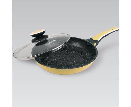 Сковорода с крышкой 22 см желтая Maestro (MR1220-22 ж), Цвет: желтый, Тип: сковорода, Форма: круглая, Диаметр (см): 22, изображение 2