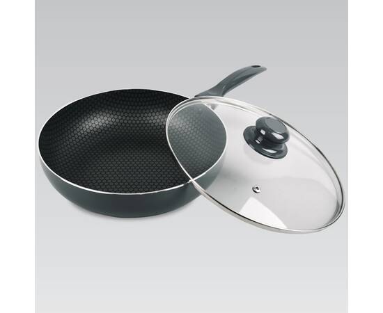 Сковорода з кришкою Basic 28см Maestro (MR1202-28-OLD), Колір: чорний, Тип: сковорода, Форма: кругла, Діаметр (см): 28, зображення 2