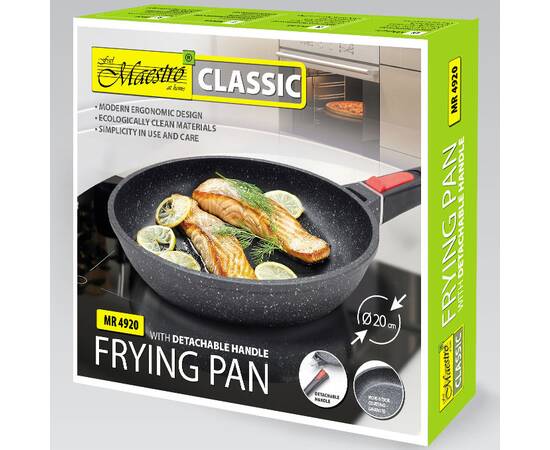 Сковорода Maestro со съемной ручкой (MR4920), Цвет: серый, Тип: сковорода, Форма: круглая, Диаметр (см): 20, изображение 3