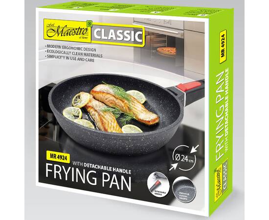Сковорода Maestro со съемной ручкой (MR4924), Цвет: серый, Тип: сковорода, Форма: круглая, Диаметр (см): 24, изображение 3
