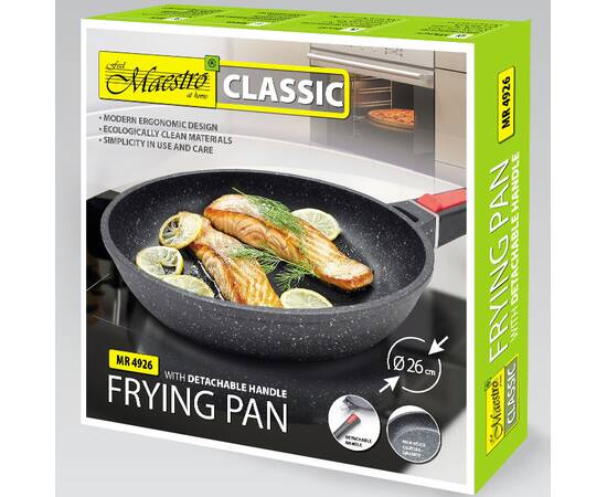 Сковорода Maestro со съемной ручкой (MR4926), Цвет: серый, Тип: сковорода, Форма: круглая, Диаметр (см): 26, изображение 3