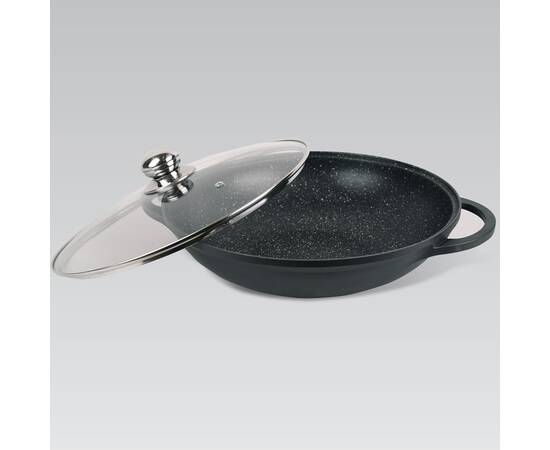 Сковорода WOK 32 см із скляною кришкою Granite Maestro (MR4832), зображення 2