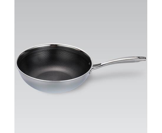 Сковорода профессиональная Wok Maestro Non-stick Coating (MR1224-30), Цвет: серебряный, Тип: сковорода вок, Форма: круглая, Диаметр (см): 30, изображение 2