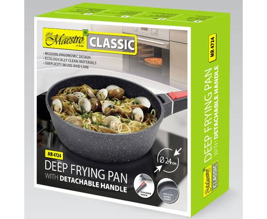 Сотейник Maestro со съемной ручкой (MR4724), Цвет: серый, Тип: сотейник, Форма: круглая, Диаметр (см): 24, изображение 3