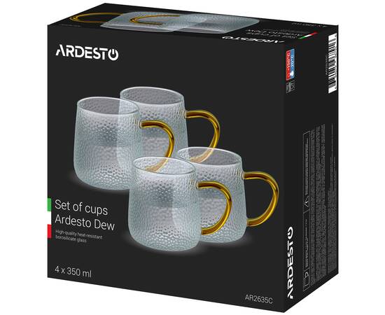 Набір з 4 чашок Dew 350мл Ardesto (AR2635C), зображення 3