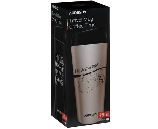 Термочашка Coffee time Bradypus 450мл Ardesto (AR2645DBE), зображення 3