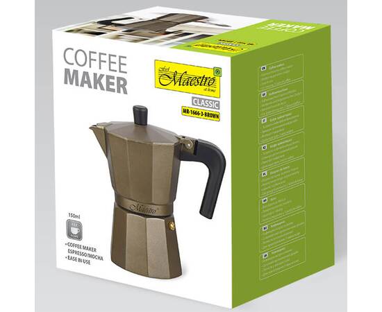 Кофеварка Espresso Moka 150 мл Maestro (MR1666-3-BROWN), изображение 3