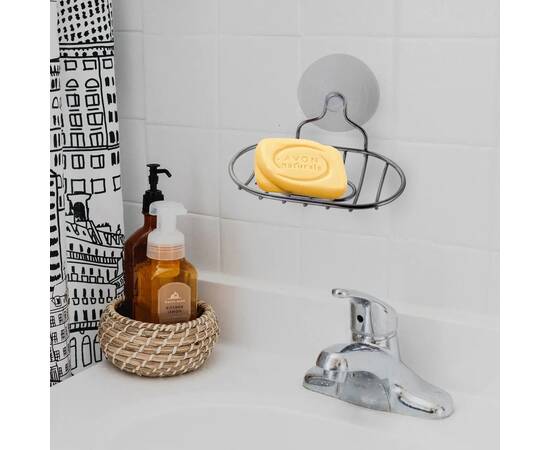 Мильниця овальна 13x9x4.5 см хромована на присосці Besser (104), зображення 2