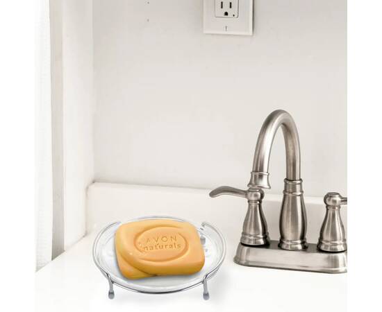 Мильниця овальна 14x10x4.5 см акрилова на хромованій підставці Besser (0109), зображення 2