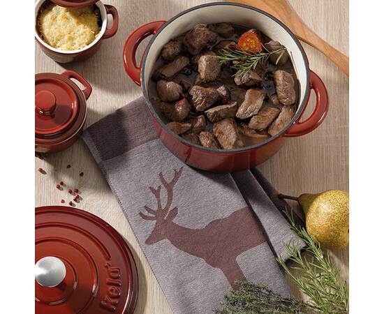 Каструля чавунна з кришкою KELA Calido 26 см, 4,6 л (11948), Тип: каструля, Об'єм: 4,6 л, Колір: червоний, зображення 2