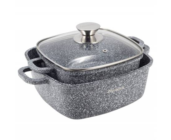 Набір посуду 5 предметів (каструлі квадратні 20 см, 24 см, прихватки 2шт) Ofenbach (100508), зображення 2