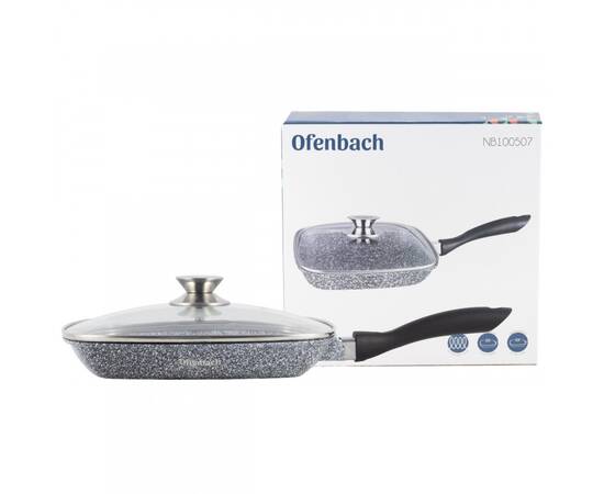 Сковорода-гриль 28 см с крышкой Snow marble Ofenbach (100507), изображение 3