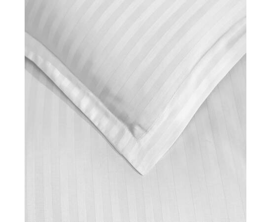 Постільна білизна Satin Strip 200х220 BEYAZ Zeron (18779), Розмір: двоспальний євро 200х220, Основний колір: білий, зображення 3