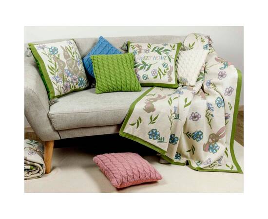 Наволочка 45х45 вязаная декоративная Косы рожева Прованс (028636), Цвет: розовый, Тип: наволочки, Размер: 45x45, изображение 4