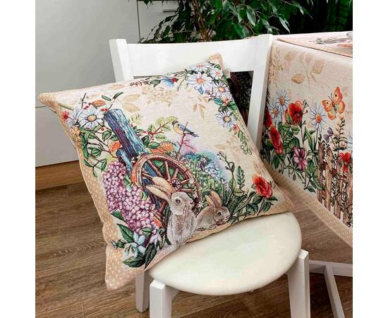Подушка декоративна 45х45 Alicia Колесо та кролики Прованс (021821), зображення 3