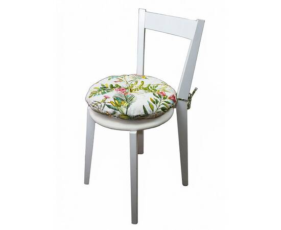 Подушка на стілець кругла Villa D-40 квіти Прованс (028814), Колір: зелений, Розмір: Ø 40, зображення 2