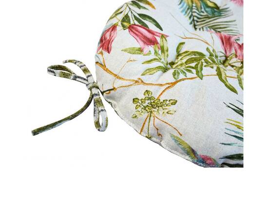 Подушка на стілець кругла Villa D-40 квіти Прованс (028814), Колір: зелений, Розмір: Ø 40, зображення 3