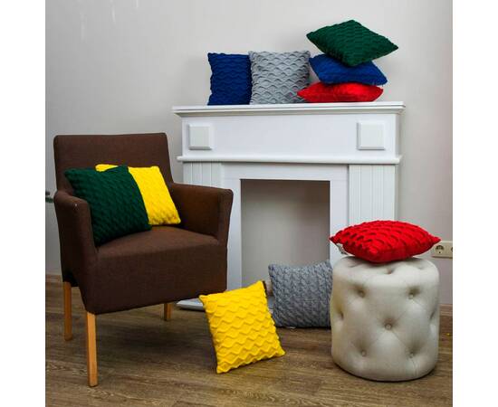 Подушка в'язана декоративна Коси червона 33х33 Прованс (027419), Колір: червоний, Розмір: 33x33, зображення 4