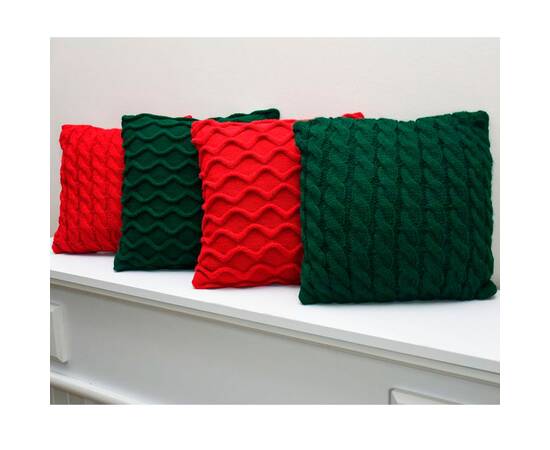 Подушка в'язана декоративна Коси червона 33х33 Прованс (027419), Колір: червоний, Розмір: 33x33, зображення 5