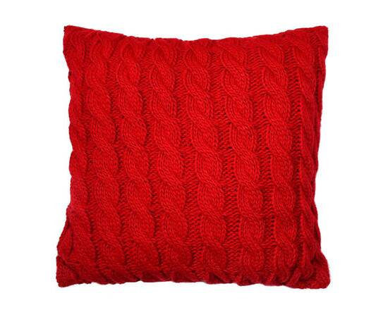 Подушка в'язана декоративна Коси червона 33х33 Прованс (027419), Колір: червоний, Розмір: 33x33, зображення 2