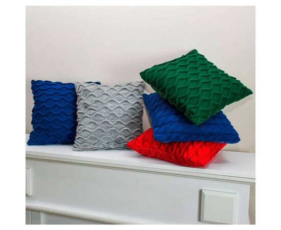 Подушка в'язана декоративна Коси зелена 33х33 Прованс (027423), Колір: зелений, Розмір: 33x33, зображення 3