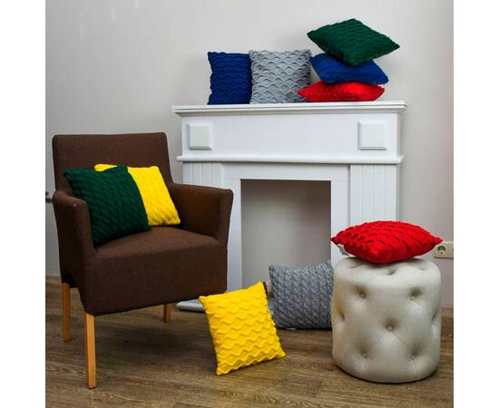 Подушка в'язана декоративна Хвилі зелена 33х33 Прованс (027424), Колір: зелений, Розмір: 33x33, зображення 4