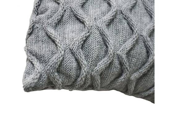 Подушка в'язана декоративна Хвилі сірий 33х33 Прованс (027426), Колір: сірий, Розмір: 33x33, зображення 2