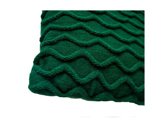 Подушка в'язана декоративна Хвилі зелена 33х33 Прованс (027424), Колір: зелений, Розмір: 33x33, зображення 2