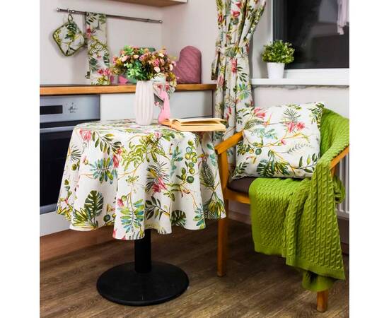 Скатертина кругла D-200 Villa Прованс (028800), Тип: скатертини, Основний колір: зелений, Форма скатертини: кругла, Розмір: Ø200, зображення 3