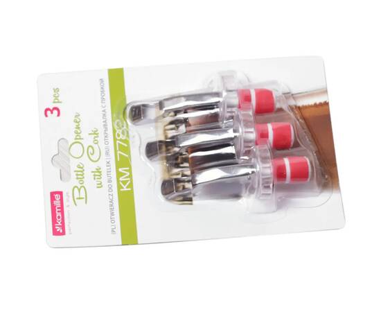 Комплект из 3 пробок для бутылок с открывалками Kamille (7782), изображение 2