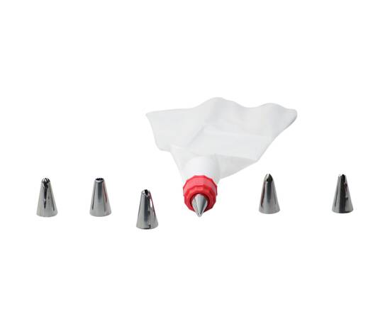 Кондитерский мешок с переходником и 6 стальными насадками Kamille (7779), изображение 2