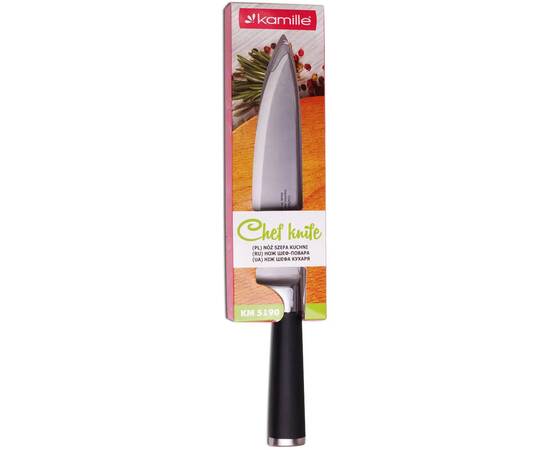 Нож Шеф-повар с soft touch (лезвие 20 см, рукоятка 14.5 см) Kamille (5190), изображение 2