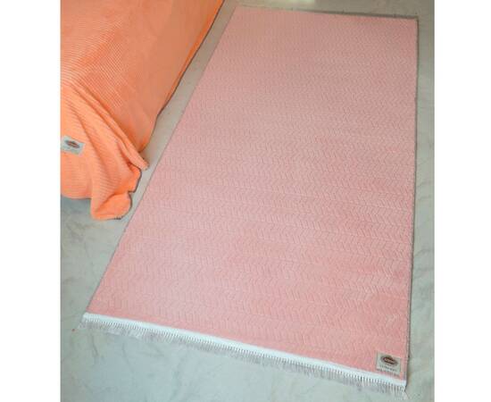 Коврик для спальни 90х170 Welsoft косичка пудра Zeron (19676), Цвет: розовый, Размер: 90x170, изображение 2