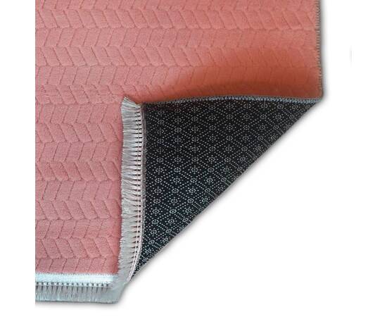 Коврик для спальни 110х200 Welsoft косичка пудра Zeron (19650), Цвет: розовый, Размер: 110x200, изображение 3