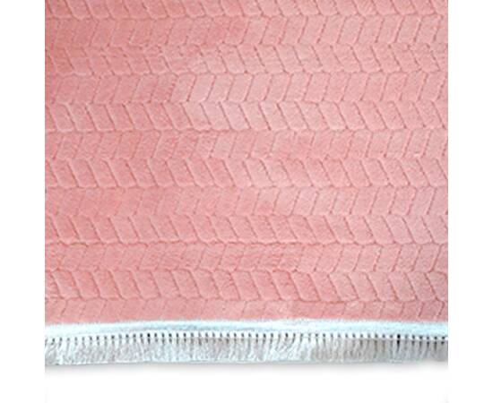 Коврик для спальни 90х170 Welsoft косичка пудра Zeron (19676), Цвет: розовый, Размер: 90x170, изображение 4