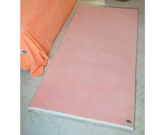 Коврик для спальни 110х200 Welsoft зигзаг пудра Zeron (19648), Цвет: розовый, Размер: 110x200, изображение 2