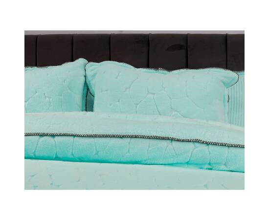 Плед-покрывало жаккардовое Welsoft 220х240 с наволочками 50х70 камушек ментоловый Zeron (19550), Цвет: зеленый, Размер: 220x240, изображение 2