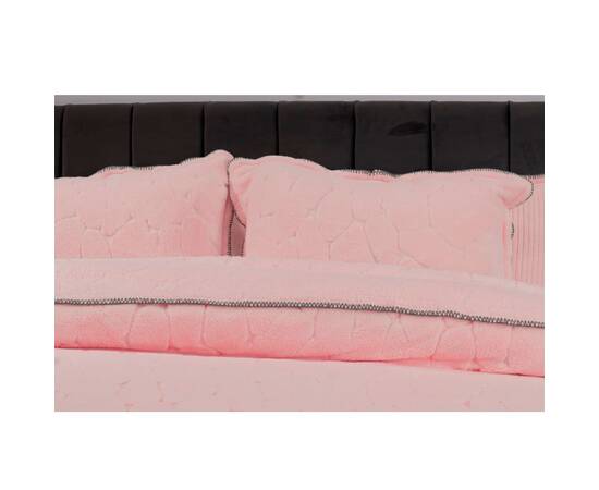 Плед-покрывало жаккардовое Welsoft 220х240 с наволочками 50х70 камушек пудровый Zeron (19549), Цвет: нежно-розовый, Размер: 220x240, изображение 2