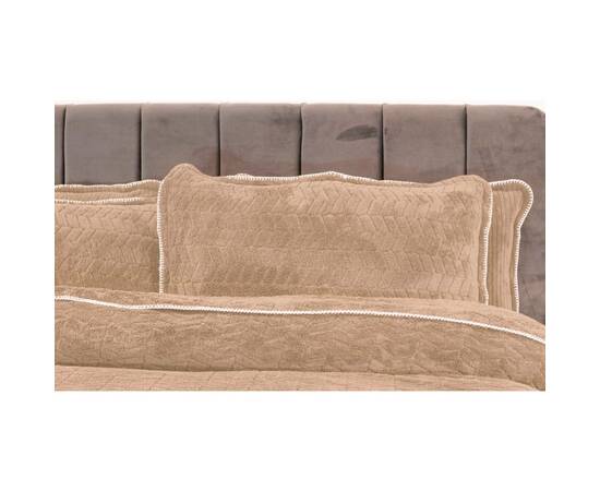 Плед-покрывало жаккардовое Welsoft 220х240 с наволочками 50х70 косичка бежевый Zeron (19568), Цвет: бежевый, Размер: 220x240, изображение 2