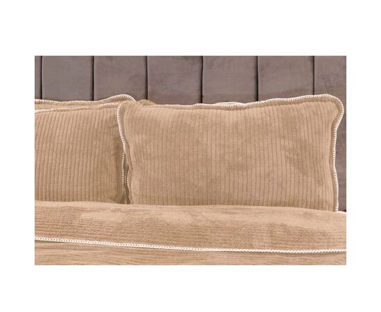 Плед-покривало жакардове Welsoft 220х240 з наволочками 50х70 смужка бежевий Zeron (19576), Основний колір: бежевий, Розмір: 220x240, зображення 2