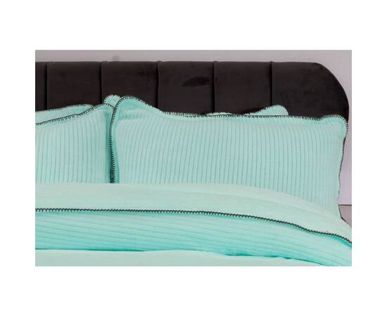 Плед-покрывало жаккардовое Welsoft 220х240 с наволочками 50х70 полоска ментоловый Zeron (19578), Цвет: зеленый, Размер: 220x240, изображение 2