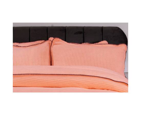 Плед-покрывало жаккардовое Welsoft 220х240 с наволочками 50х70 полоска персиковый Zeron (19579), Цвет: персиковый, Размер: 220x240, изображение 2